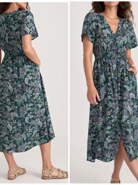 Marine Layer Annika Green Floral Maxi Dress